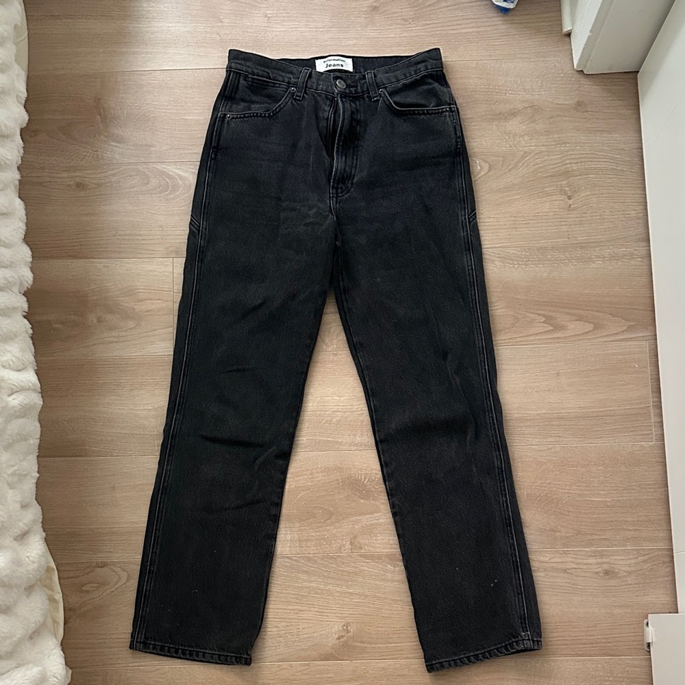 Reformation Black Straight Jeans